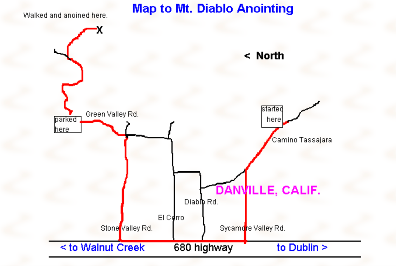 Map of Mount Diablo anointing